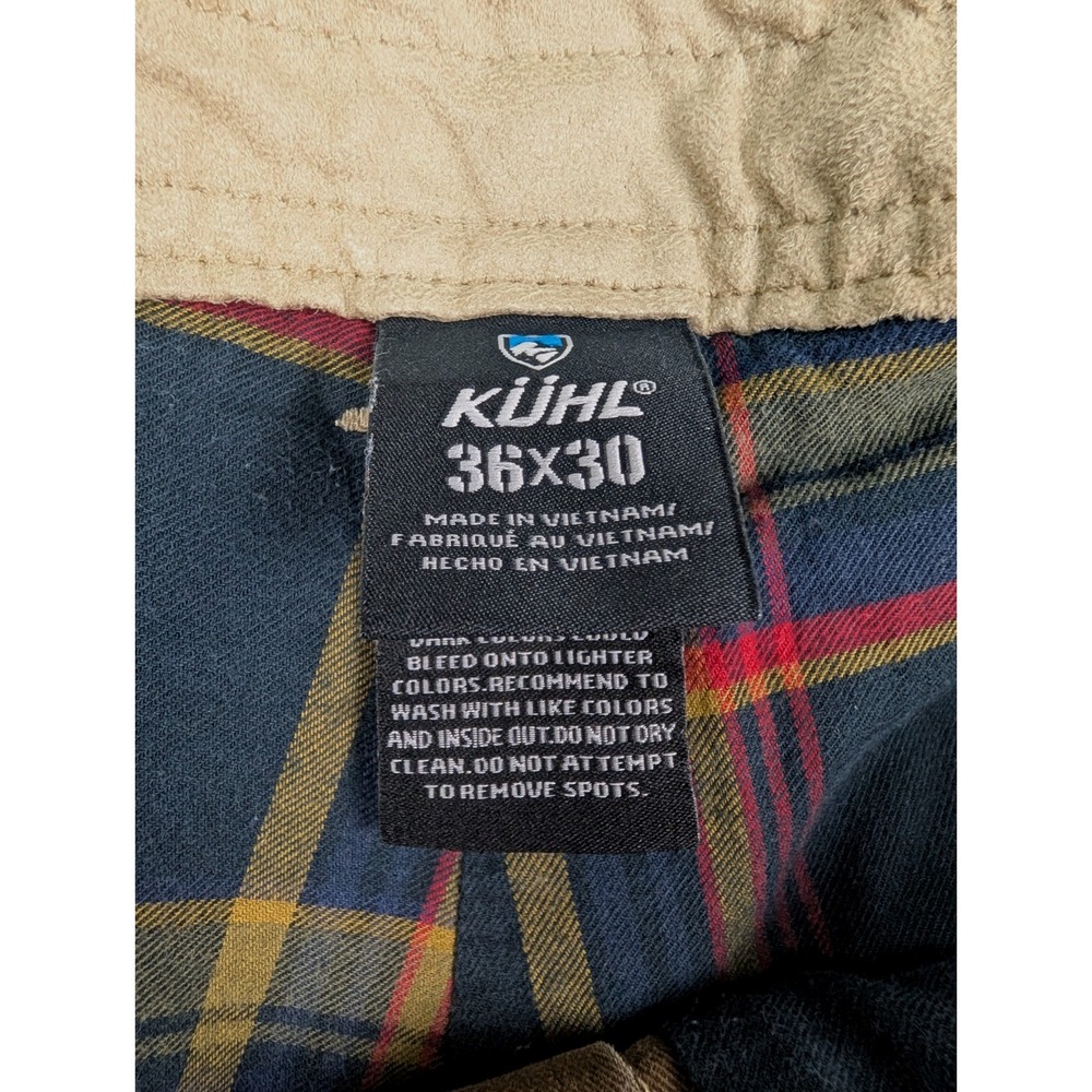 Kuhl Hot Rydr Pants Men's 36x30 Flannel Lined Brown Vintage Patina Dye Work 5113 - Picture 5 of 16